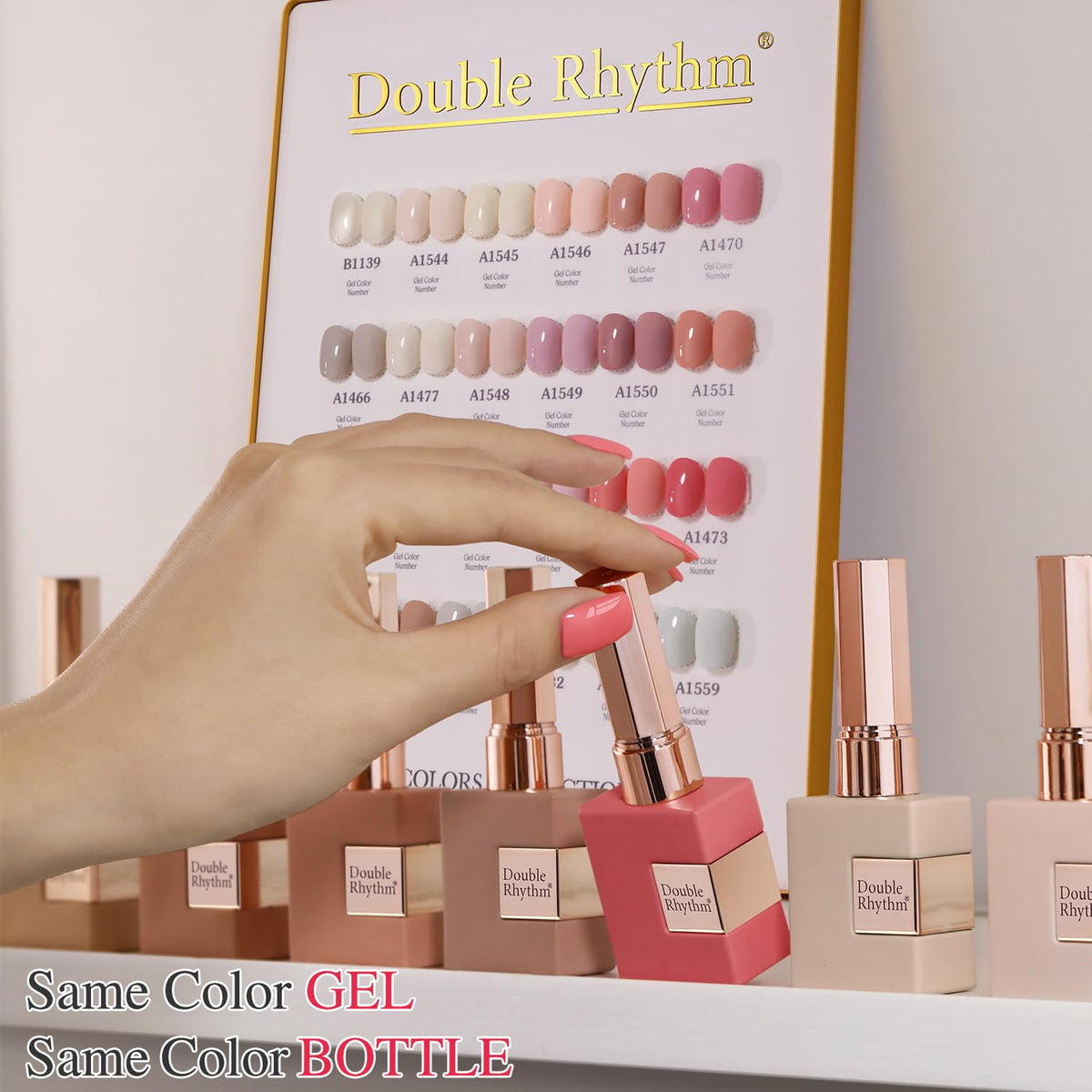 Double Rhythm gel nail polish set packaging and contents