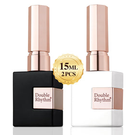 Double Rhythm Gel Nail Polish Set with pure white and black bottles