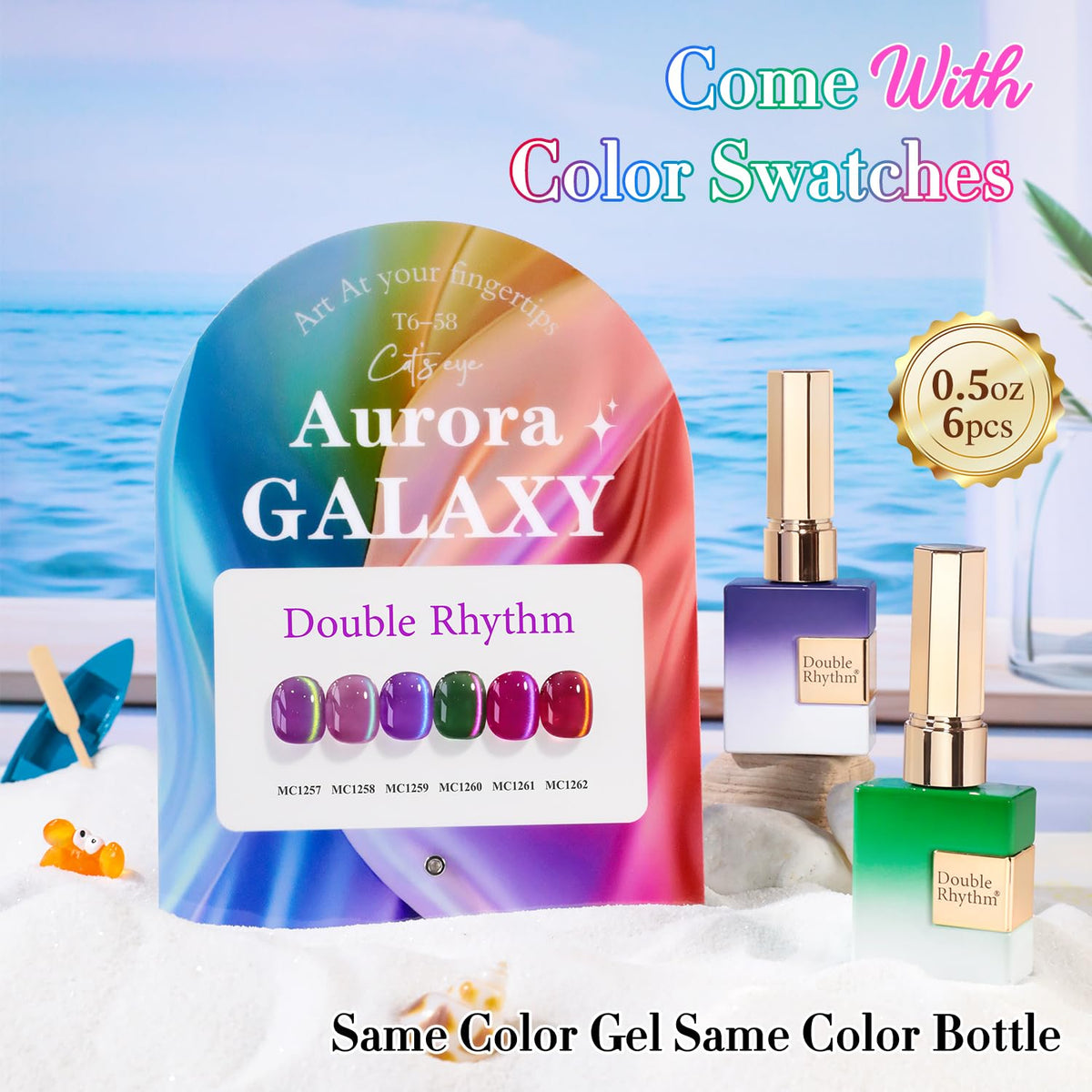 Double Rhythm Gel Nail Polish swatches showing different colours