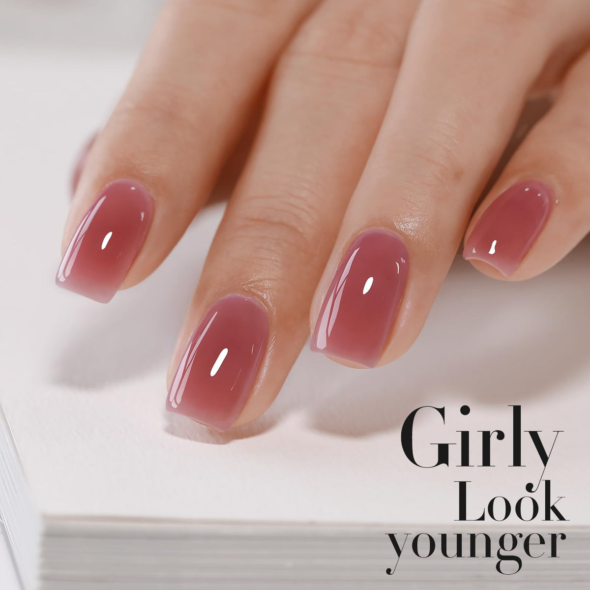 Double Rhythm Gel Polish 0.5 OZ Deep Purple Pink with nail art tools