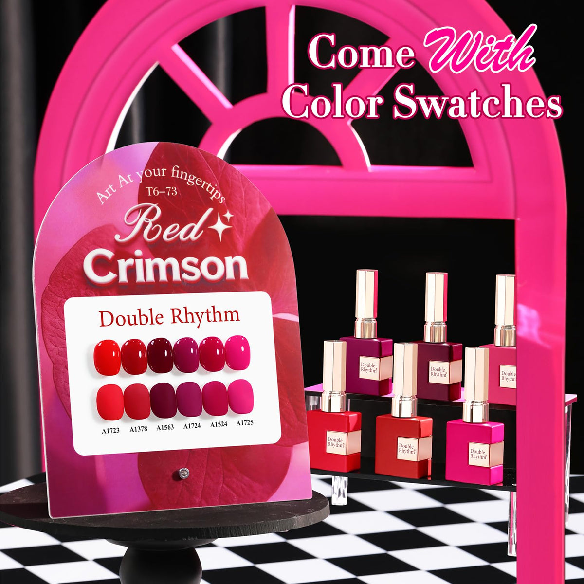 Double Rhythm Gel Polish 15 ML bottle with burgundy colour