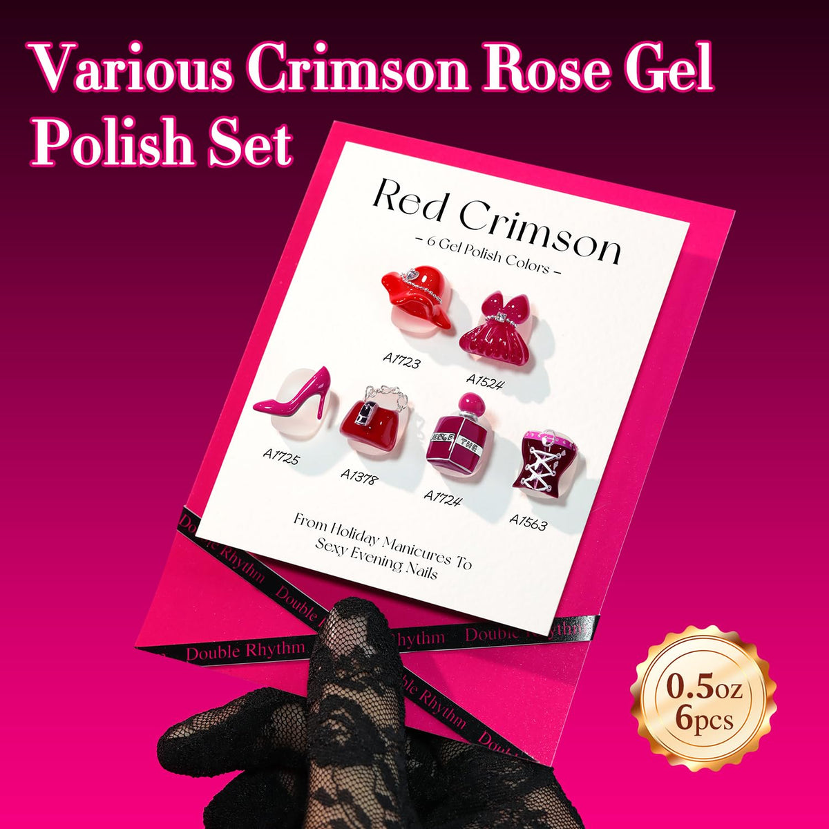 Double Rhythm Gel Polish 15 ML bottle with cherry colour