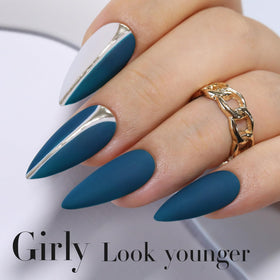 Double Rhythm Gel Polish 15ML Blue-A1458 with nail art tools