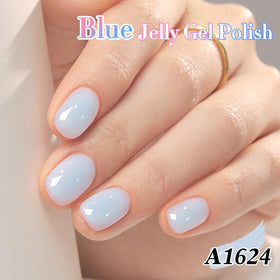 Double Rhythm Gel Polish 15ml Blue-A1624 applied on nails