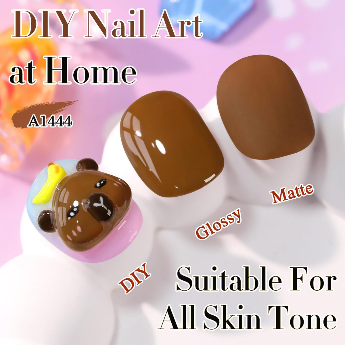 Double Rhythm Gel Polish 15ML Brown-A1444 bottle side view