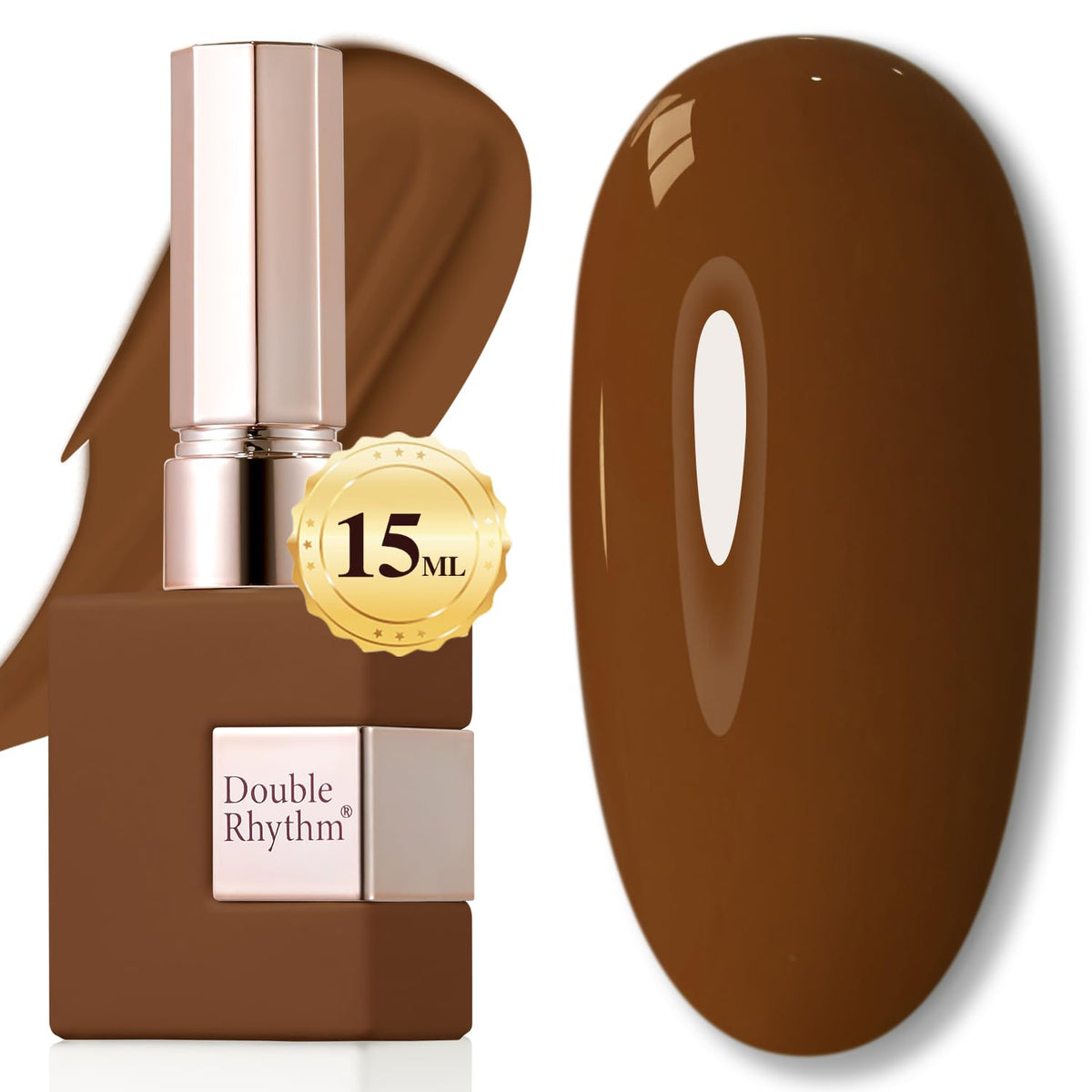 Double Rhythm Gel Polish 15ML Brown-A1444 front view