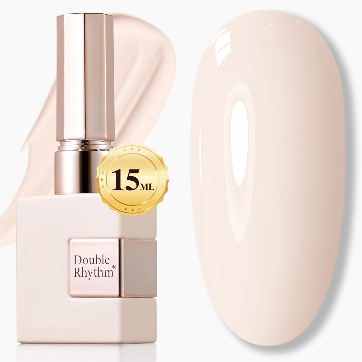 Double Rhythm Gel Polish 15ML Cream White A1480 front view
