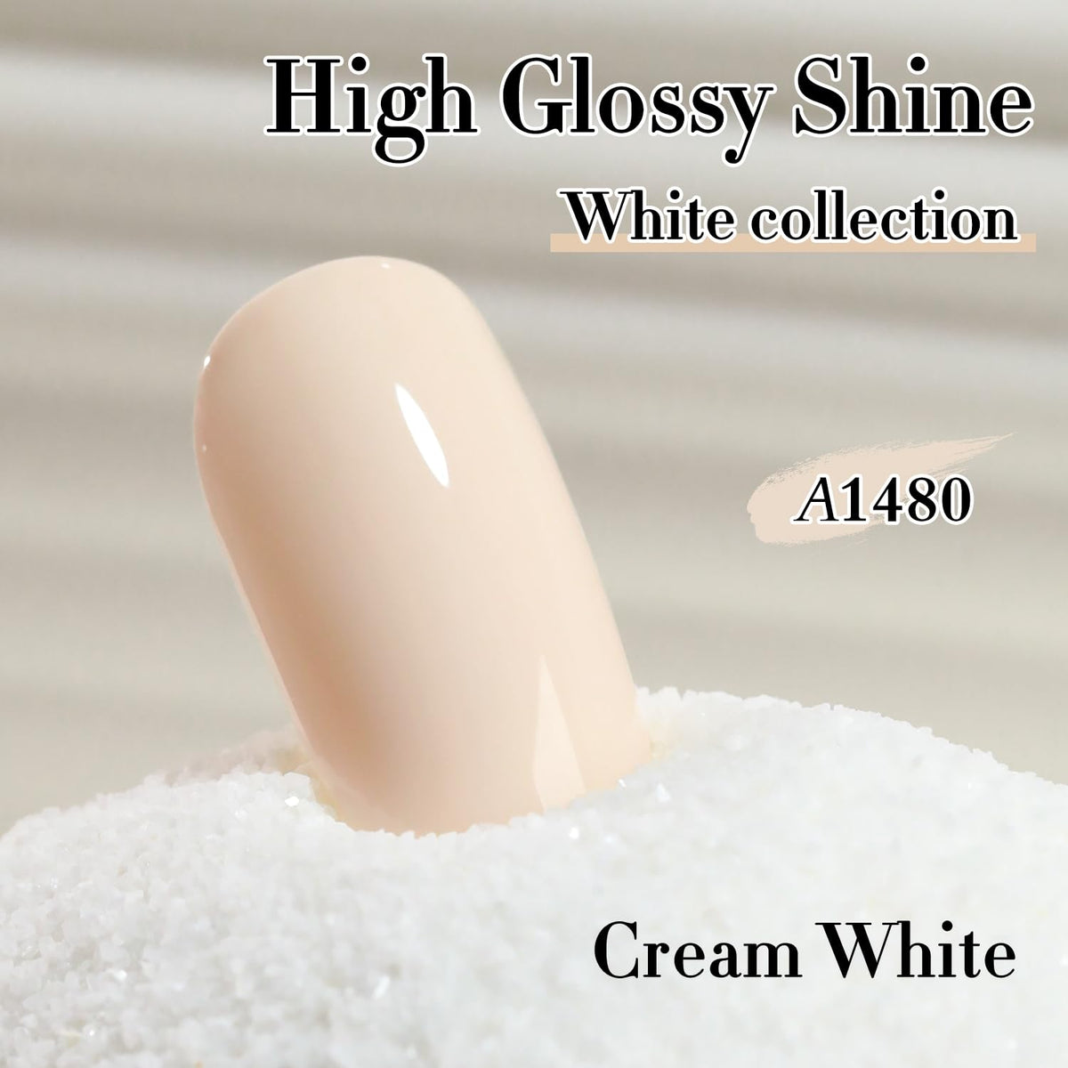 Double Rhythm Gel Polish 15ML Cream White A1480 swatch on nail
