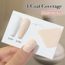 Double Rhythm Gel Polish 15ML Cream White A1480 with UV lamp