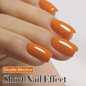 Double Rhythm Gel Polish 15ML Deep Ginger Yellow bottle side view