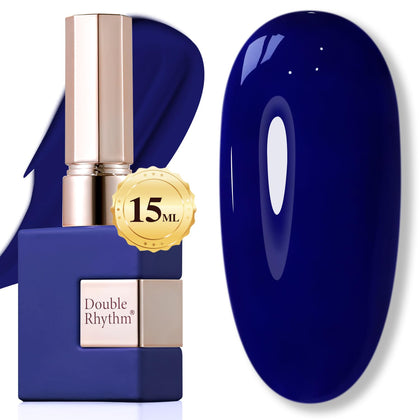 Double Rhythm Gel Polish 15ml Deep Navy Blue bottle front view