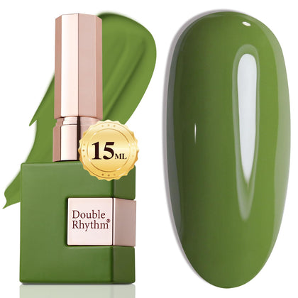 Double Rhythm Gel Polish 15ML green bottle front view
