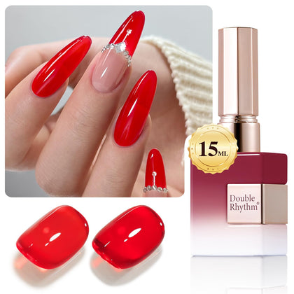 Double Rhythm Gel Polish 15ML Jelly Red A1450 front view