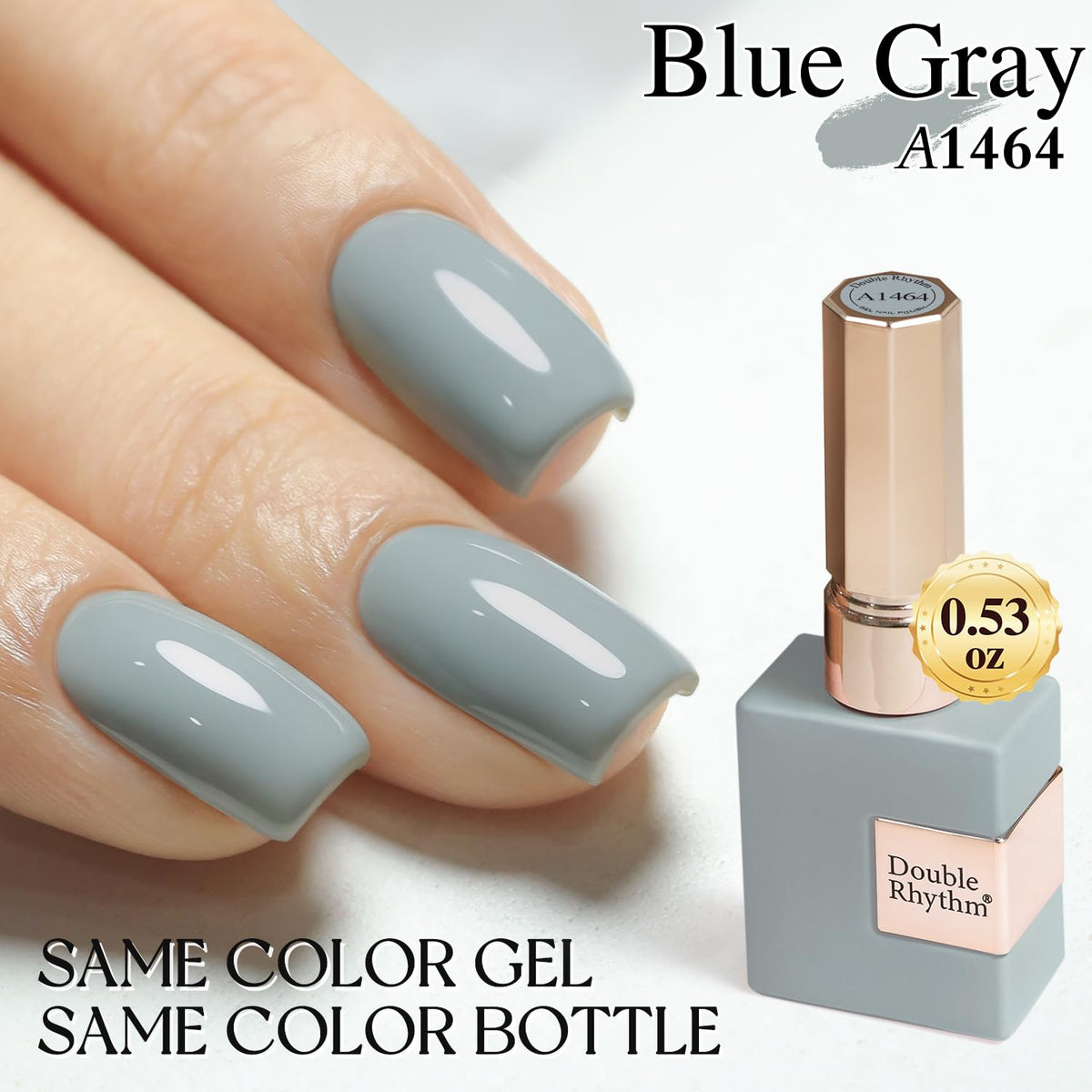 Double Rhythm Gel Polish 15ML Milky Gray with UV lamp
