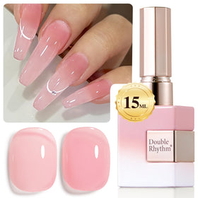 Double Rhythm Gel Polish 15ml Milky Pink front view
