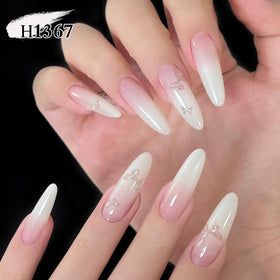 Double Rhythm Gel Polish 15ml Milky White application on nails
