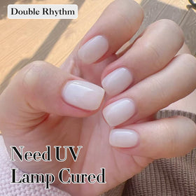 Double Rhythm Gel Polish 15ml Milky White bottle with gold handle