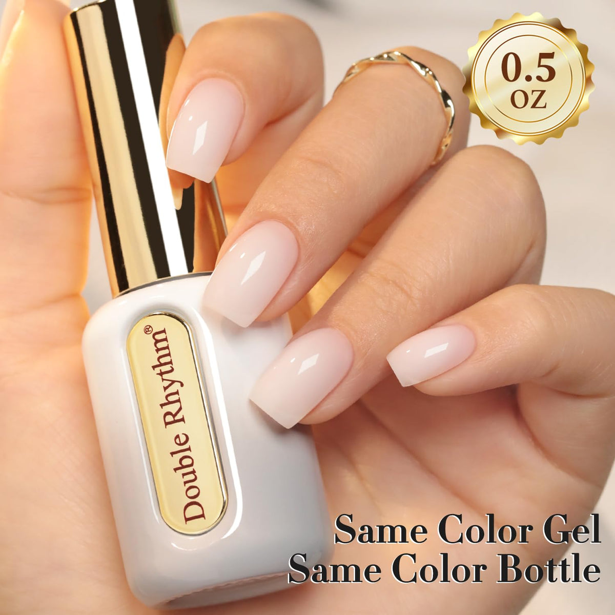 Double Rhythm Gel Polish 15ml Milky White with UV lamp