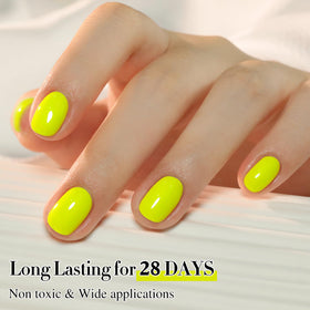 Double Rhythm Gel Polish 15ml Neon Yellow H1043 in lifestyle setting