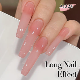 Double Rhythm Gel Polish 15ml Pink Clear applied on nails