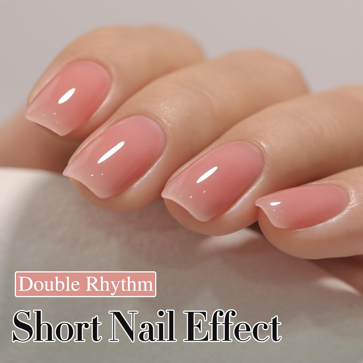 Double Rhythm Gel Polish 15ml Pink Clear bottle side view