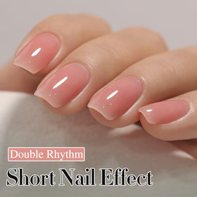 Double Rhythm Gel Polish 15ml Pink Clear bottle side view