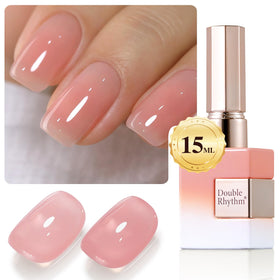 Double Rhythm Gel Polish 15ml Pink Clear front view