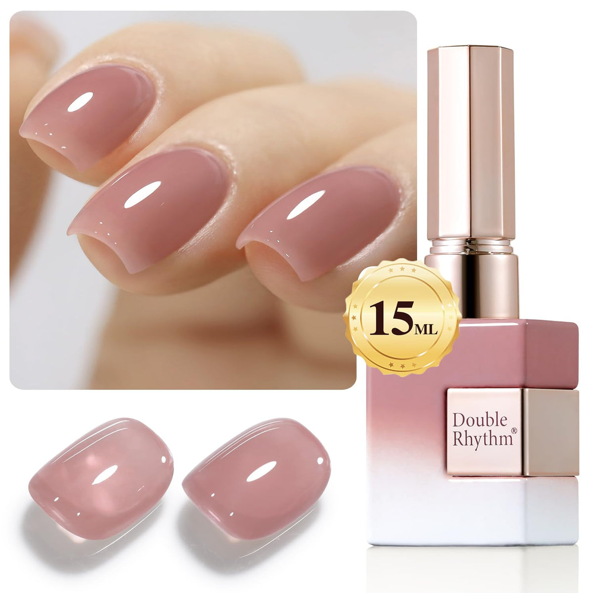 Double Rhythm Gel Polish 15ml Pink Lilac front view