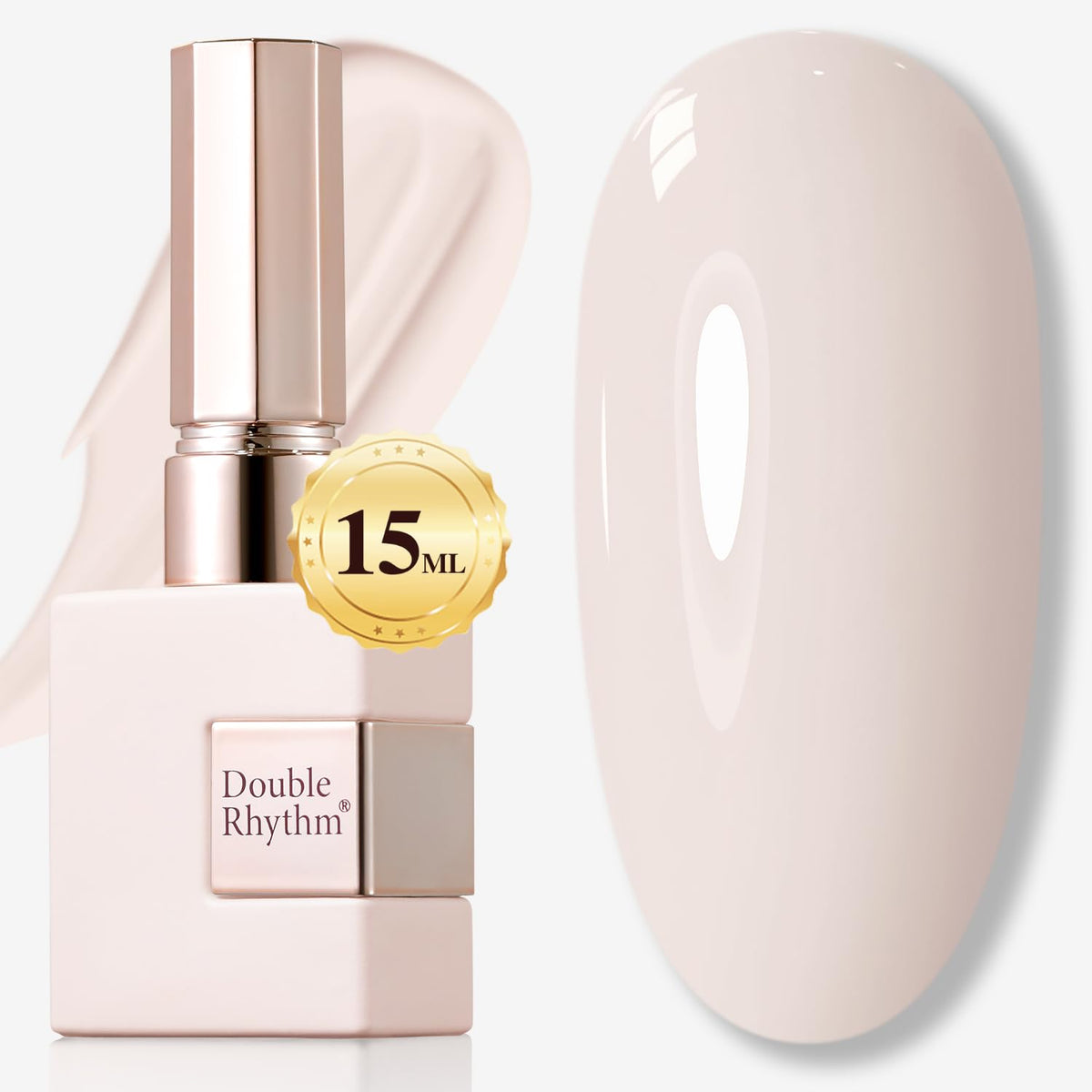 Double Rhythm Gel Polish 15ML Pure Sheer Pink White front view