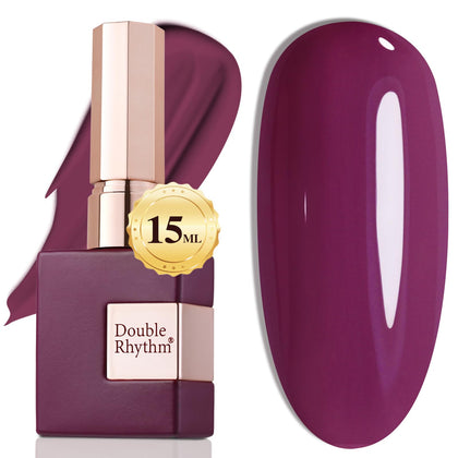 Double Rhythm Gel Polish 15ml purple bottle front view