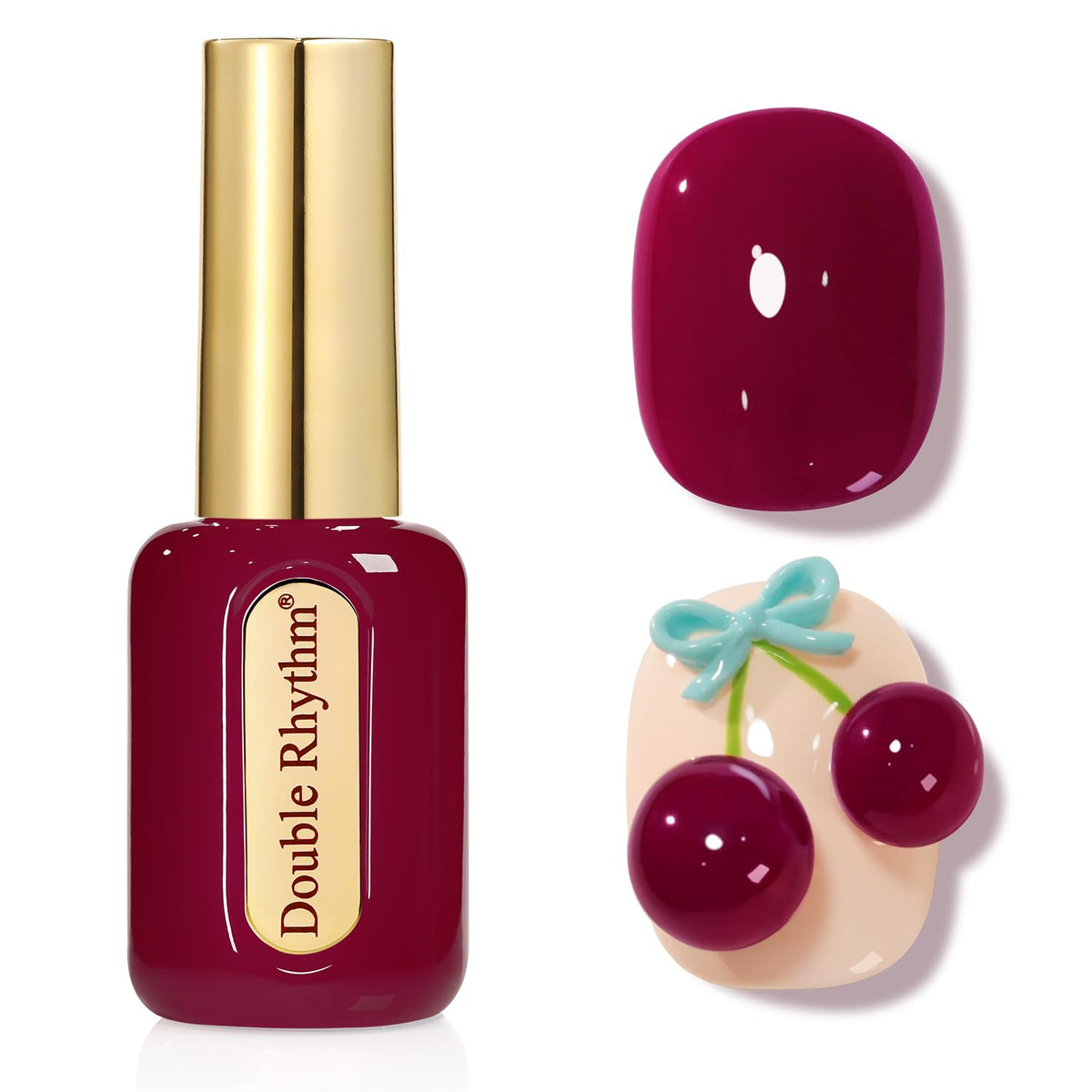 Double Rhythm Gel Polish 15ml Purple Red-H1562 front view