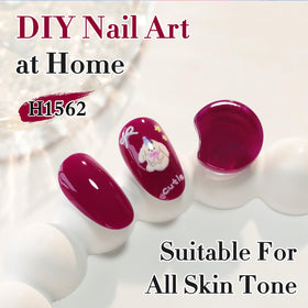 Double Rhythm Gel Polish 15ml Purple Red-H1562 round bottle with gold handle