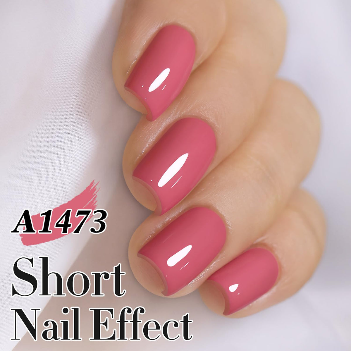 Double Rhythm Gel Polish 15ML Rose Pink A1473 bottle side view
