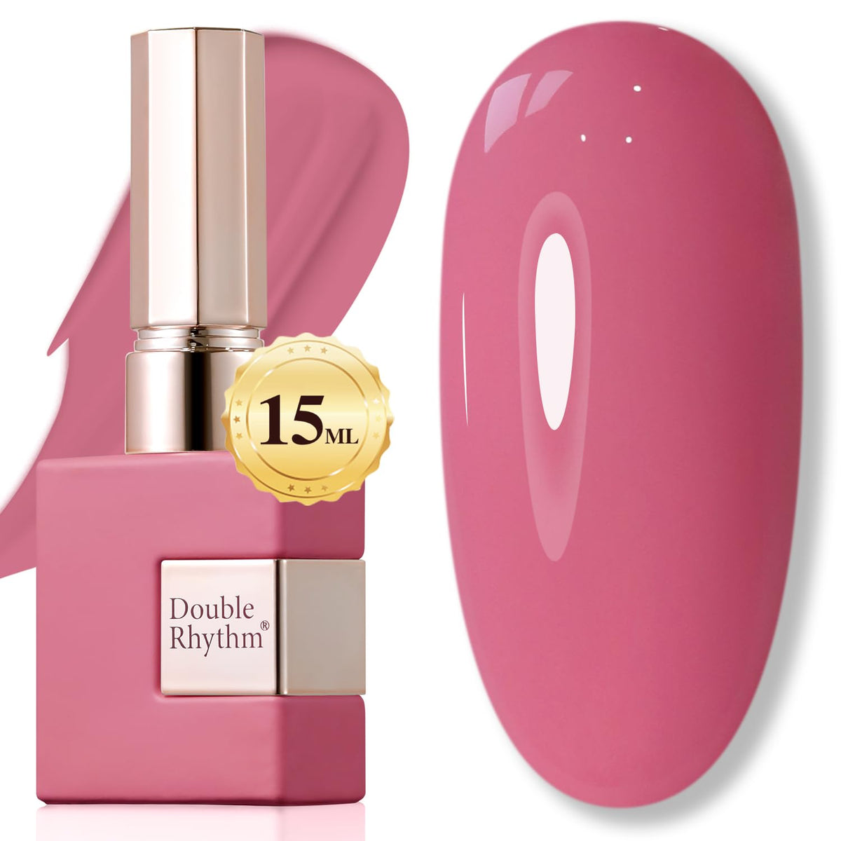 Double Rhythm Gel Polish 15ML Rose Pink A1473 front view