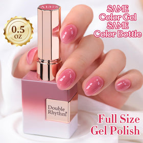 Double Rhythm Gel Polish 15ml Rose Pink in a nail art setup