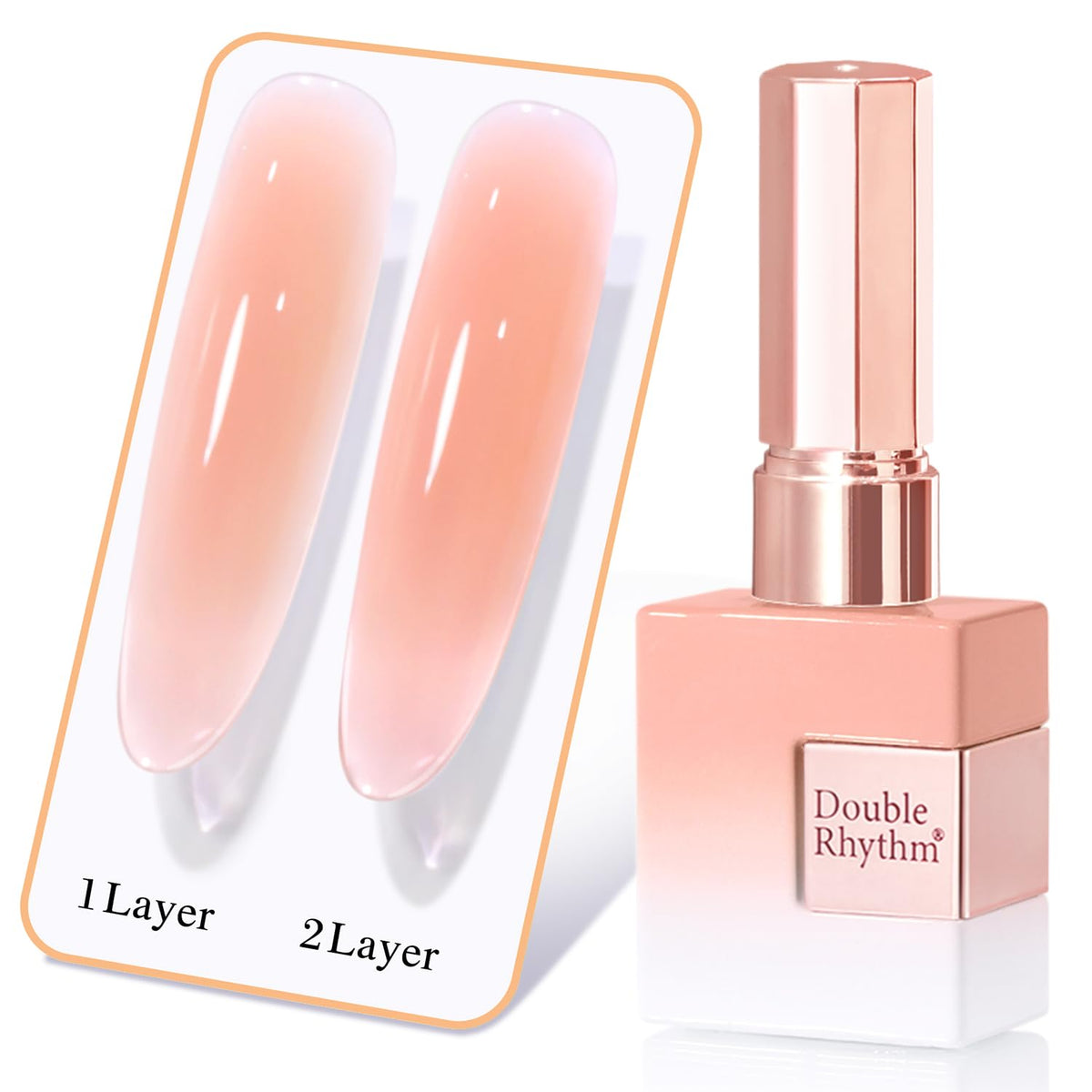 Double Rhythm Gel Polish 15ml sheer pastel orange bottle front view