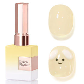 Double Rhythm Gel Polish 15ml sheer pastel yellow front view