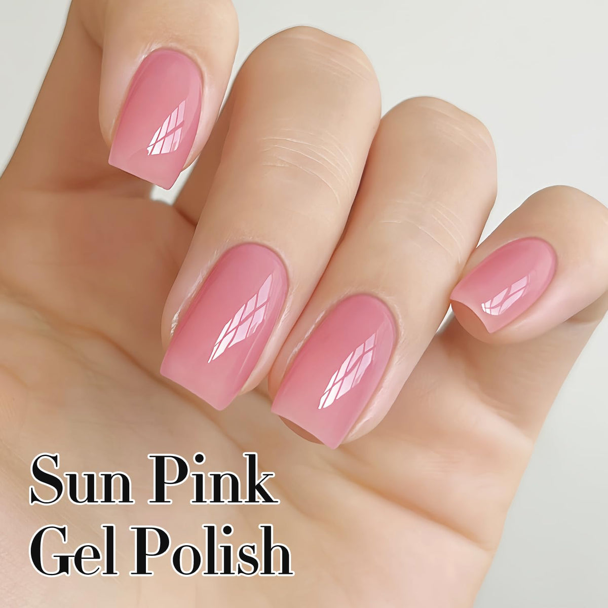 Double Rhythm Gel Polish 15ml sheer pink application on nails