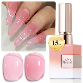 Double Rhythm Gel Polish 15ml sheer pink bottle front view