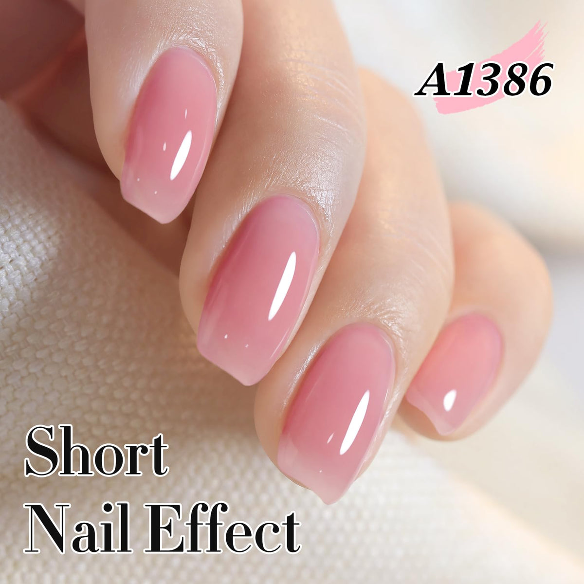 Double Rhythm Gel Polish 15ml sheer pink bottle side view