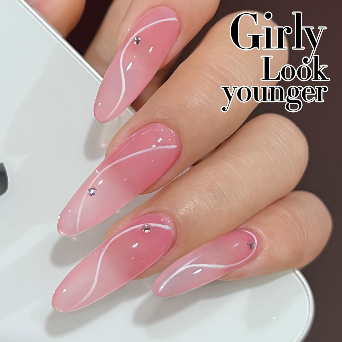 Double Rhythm Gel Polish 15ml sheer pink bottle with packaging