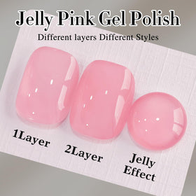 Double Rhythm Gel Polish 15ml sheer pink in a nail art setup