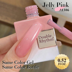 Double Rhythm Gel Polish 15ml sheer pink swatch on nail