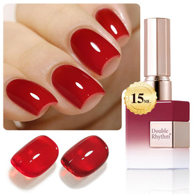 Double Rhythm Gel Polish 15ML Translucent Red A1449 front view