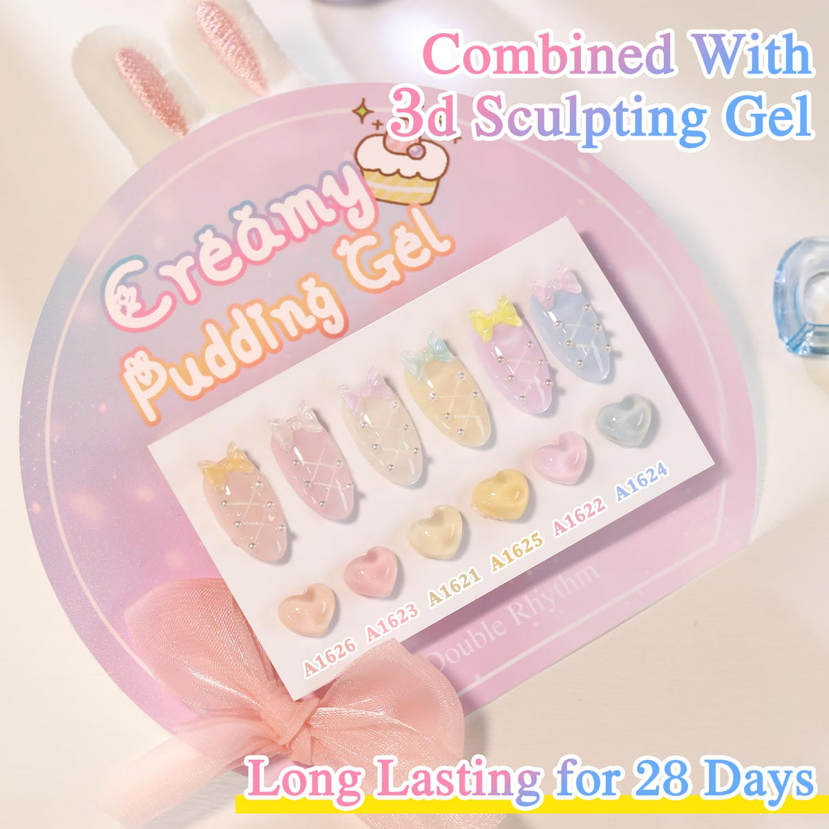 Double Rhythm Gel Polish 15ml with other nail art tools