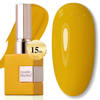Double Rhythm Gel Polish 15ML Yellow A1397 front view