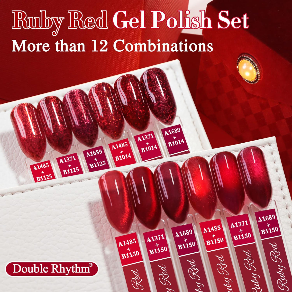 Double Rhythm Gel Polish application process with UV lamp