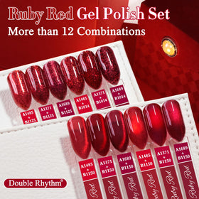 Double Rhythm Gel Polish application process with UV lamp