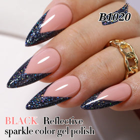 Double Rhythm Gel Polish applied on nails showcasing shimmer