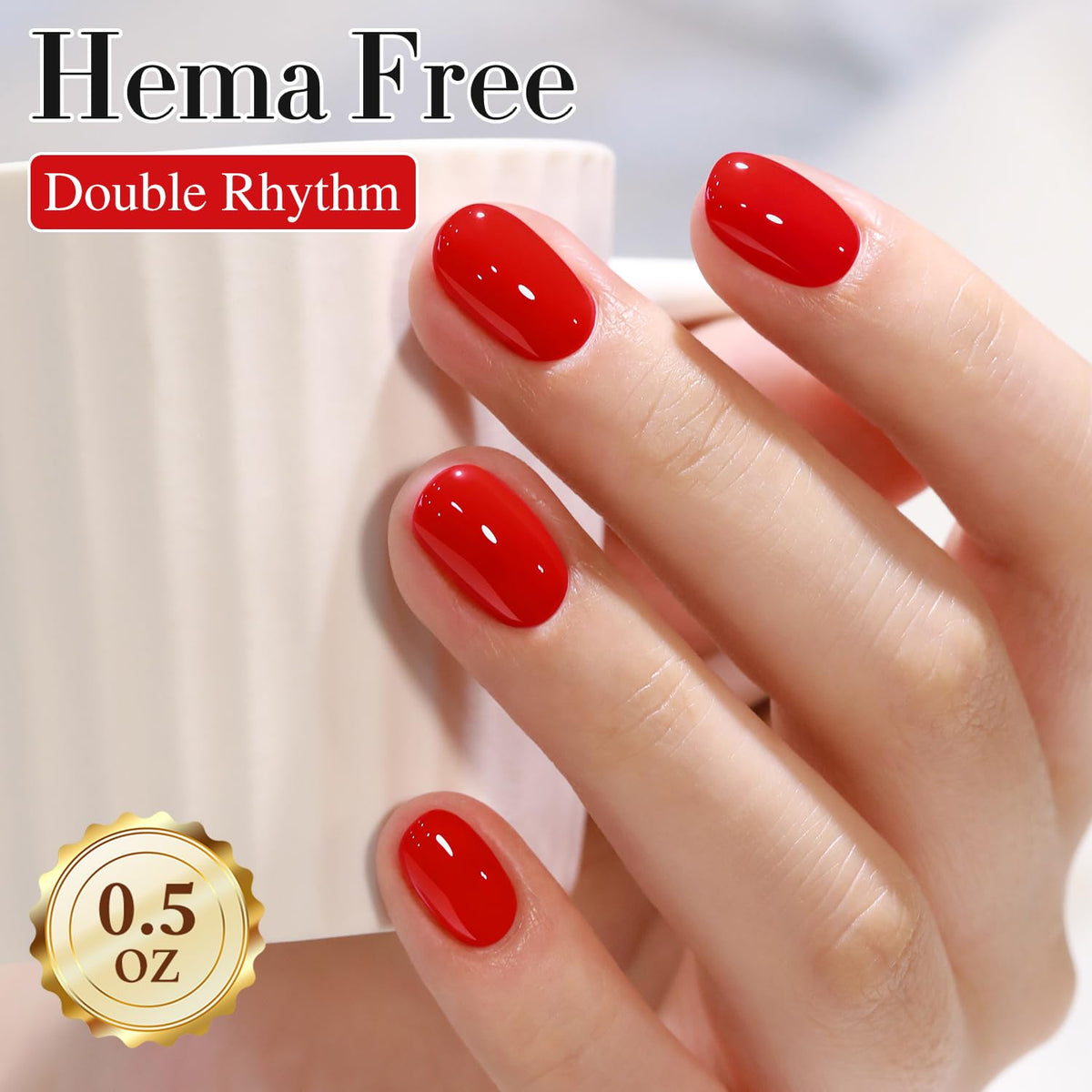 Double Rhythm Gel Polish bottle with gold handle
